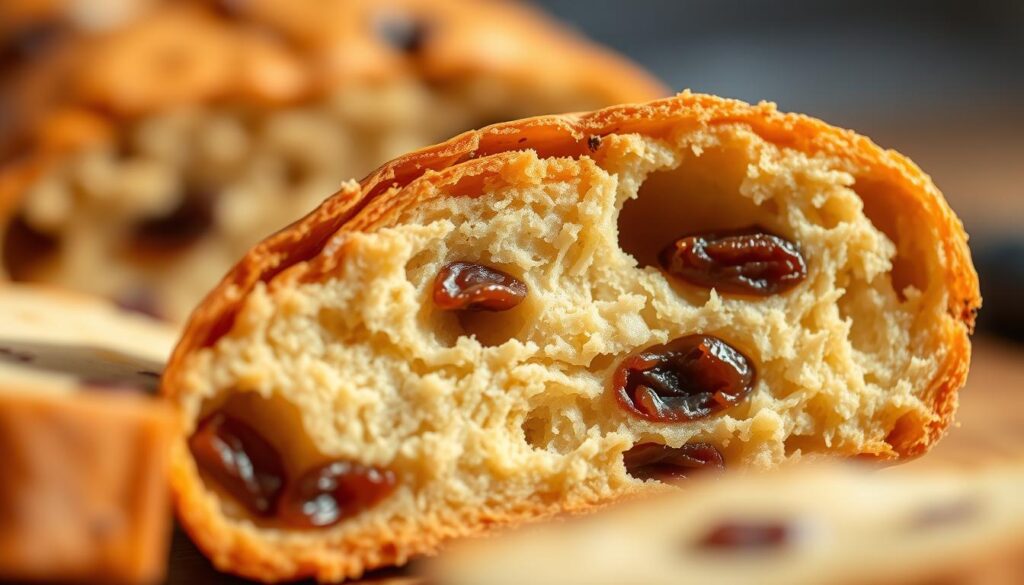 A close-up high-resolution photograph of a moist, soft, and tender date bread slice, showcasing its rich golden-brown crust and delicate, fluffy interior texture. The lighting is warm and natural, accentuating the bread's intricate patterns and the subtle sweetness of the dates. The image is captured at a slight angle, creating depth and emphasizing the bread's appealing tactile qualities. The focus is sharp, allowing the viewer to examine the bread's moist, pillowy crumb and the subtle variations in its color and structure. The overall mood is inviting and appetizing, perfectly conveying the essence of a perfectly baked date bread. A close-up high-resolution photograph of a moist, soft, and tender date bread slice, showcasing its rich golden-brown crust and delicate, fluffy interior texture. The lighting is warm and natural, accentuating the bread's intricate patterns and the subtle sweetness of the dates. The image is captured at a slight angle, creating depth and emphasizing the bread's appealing tactile qualities. The focus is sharp, allowing the viewer to examine the bread's moist, pillowy crumb and the subtle variations in its color and structure. The overall mood is inviting and appetizing, perfectly conveying the essence of a perfectly baked date bread.