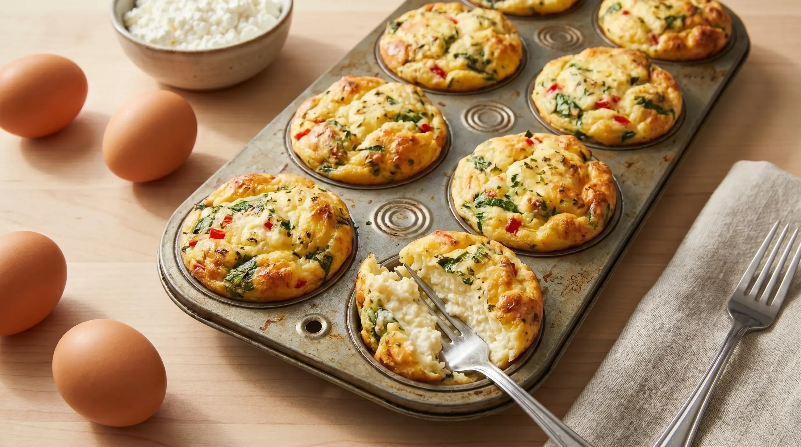 baked cottage cheese eggs high protein breakfast