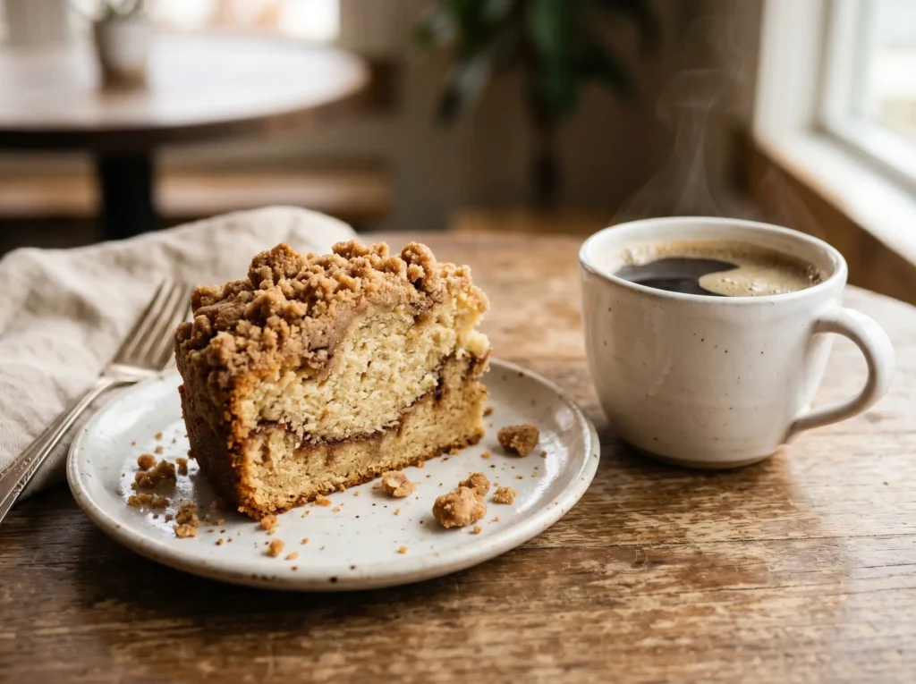 Coffee cake with coffee