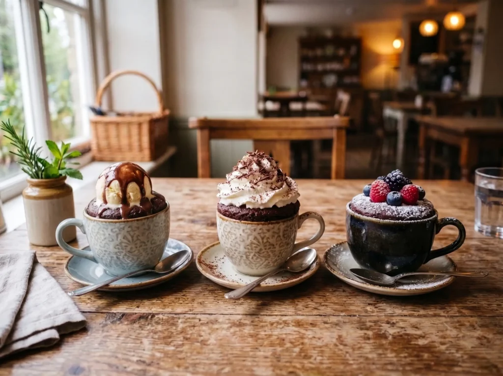 Chocolate Mug Cake Toppings