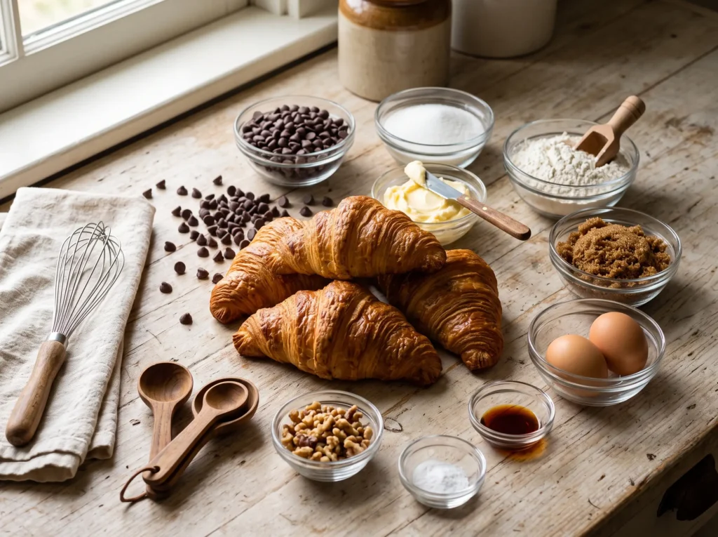 Ingredients for a homemade crookie recipe