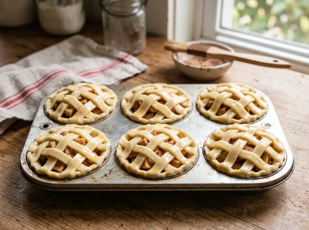 mini apple pies ready to bake