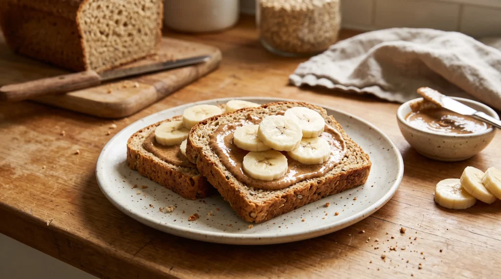 Ezekiel Bread with Almond Butter and Banana